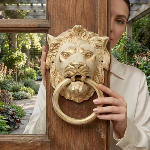 Battant de porte en fonte motif tête de lion, design traditionnel, durable, étanche, pour entrée, taille du trou 50 mm - Product Image 4