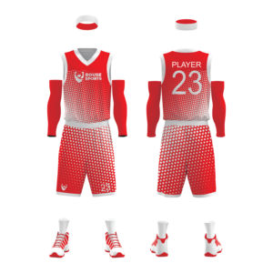 Conjunto de uniforme de baloncesto personalizado en gris oscuro con degradado blanco, ropa deportiva atlética con patrón de puntos en tono medio. - Product Image 5