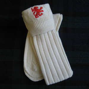 Top Selling Traditional Scottish <b>Wool</b> Blend Kilt Hose <b>Socks</b> with Custom Red Lion Rampant Embroidery for <b>Men</b>’s Highland Dress - Product Image 1