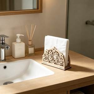NEHA ENTERPRISES Modern Wood <b>Tissue</b> Box Organizer Square Design Natural Finish Eco-Friendly Handmade for Home Office Use - Product Image 6