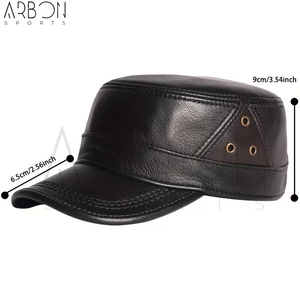 Classic Vintage Fashion Wear Durable Lightweight Comfortable New Trendy High Quality Cowhide Leather <b>Flat</b> <b>Cap</b> For Wholesale Rate - Product Image 5
