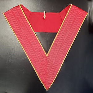 Meilleure Vente Collier Maçonnique Personnalisé en Nylon de Haute Qualité, Col Rouge d'Officier de l'Arche Royale avec Bordure Dorée et Technique de Broderie - Product Image 5
