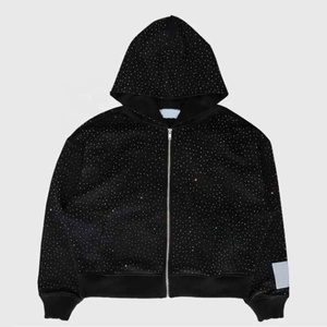 Sudadera con capucha personalizada con diamantes de imitación brillantes, tela polar unisex, cómoda, cálida, perfecta para el estilo callejero y la moda de invierno - Product Image 6