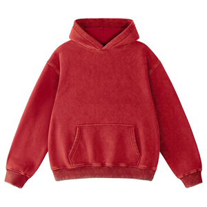 <b>Top</b> Quality Women's Hoodies Red Color Pullover Keep Warm Inner <b>Layer</b> Ribbed Hem For Ladies With Kangaroo Pocket - Product Image 1