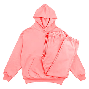 Winter Unisex Stylish Breathable Eco-Friendly Reversible Plus Size Casual Solid <b>Beaded</b> Blank Hoodie Joggers Sweatsuit <b>Set</b> 65% - Product Image 2