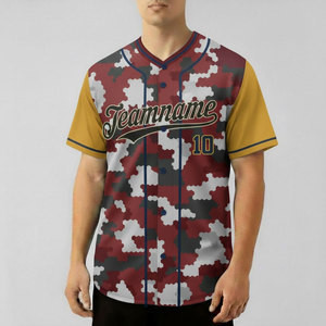 Camiseta de béisbol 100% poliéster de alta calidad para hombre, uniforme de béisbol en blanco, ropa deportiva, camiseta con logotipo y nombre bordados personalizados, transpirable. - Product Image 1