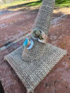 Paige Wallace Turquoise <b>Adjustable</b> <b>Ring</b> Handmade Sterling Silver Southwestern Boho Statement Jewelry Artisan Gift for Her - Product Image 5