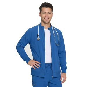 Blouses d'hôpital ajustées pour hommes, vestes de travail médicales pour infirmiers, médecins et personnel hospitalier, blouses à col montant et fermeture éclair pour hommes - Product Image 6