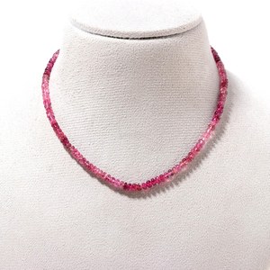 Collier en tourmaline rubellite naturelle lisse, perles rondes, fait main, pierres précieuses de tourmaline rose, élégant pour la création de bijoux - Product Image 5