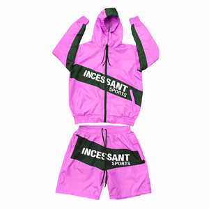 Ensemble coupe-vent vintage 2026 pour homme, respirant, à capuche, style hip-hop, couleurs unies réfléchissantes, deux pièces, 100 % coton, écologique - Product Image 2