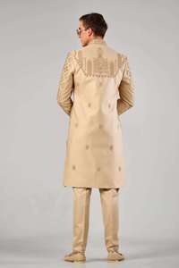 Sherwani Traditionnel pour Homme, en Soie Imprimée Numérique, Longueur Genou, Col Mandarin, Qualité Supérieure, Toucher Divin, Tenue de Fête - Product Image 3