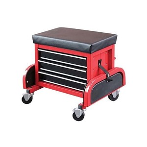 Gabinete Rodante para Herramientas con 3 Cajones, Asiento Acolchado, Bandeja para Herramientas y Ruedas Giratorias, Asiento para Mecánico GAPGAR034 - Product Image 1