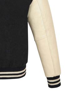 Veste de baseball unisexe personnalisée en gros avec logo, veste bomber décontractée de style universitaire avec manches en cuir, broderie, veste universitaire - Product Image 5