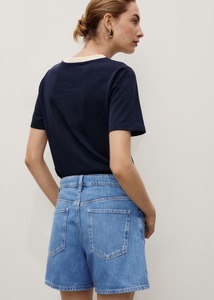OEM 2026 Wholesale Women's High Waisted Straight Cotton <b>Denim</b> Shorts <b>Stretch</b> Pockets Casual Summer Daily Wear Eco-Friendly Quick - Product Image 4