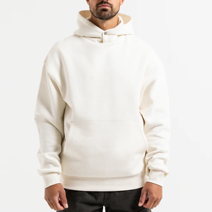 <b>Men's</b> Oversized Hooded Sweatshirt Solid Color Cotton French Terry Casual Streetwear Autumn Wear Made in Pakistan By Salamons - Product Image 3