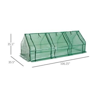 Serre tunnel portable mini 9 L x 3 W x 3 H pour extérieur avec portes zippées et bâche anti-UV/anti-eau pour jardin - Product Image 4