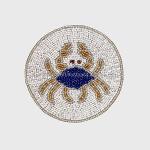 Acacia Coaster Set <b>Round</b> 5mm Thick Reusable Modern Design <b>Mats</b> & Pads Set of 4 with Acacia Stand - Product Image 4