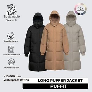 Parka Larga Acolchada para Mujer, con Capucha, Manga Larga, Abrigo Cálido de Invierno, Color Sólido, Relleno de Fibra de Poliéster, Prenda Exterior Gruesa - Product Image 3