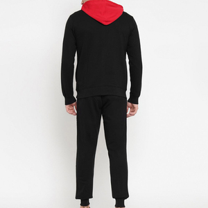 Ensemble de survêtement athlétique pour homme, imprimé, à capuche, style streetwear, avec pantalon de jogging assorti, veste 100% coton, respirant et à séchage rapide - Product Image 2