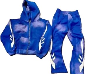 Fashionable High Street Competitive Price Boys Acid Wash Hooded Heavyweight 100% Cotton Customized Design Sweat Suit - Product Image 5