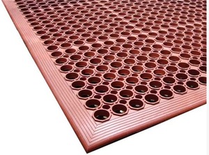 Tapete de Drenaje Resistente y Antifatiga, Lavable, en Negro y Terracota, para Cocina de Restaurante, Hotel y Bar - Product Image 4