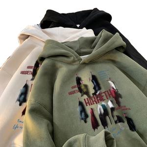 Sudadera con Capucha de Invierno Estilo Coreano Vintage para Hombre, Gruesa, Felpa, 100% Algodón, Talla Grande, Manga Larga - Product Image 1