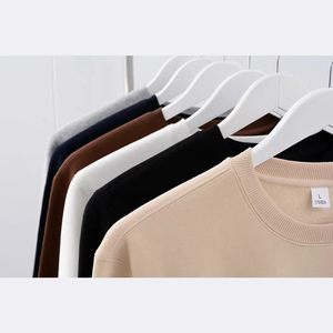 <b>Women's</b> <b>Navy</b> Crew Neck Sweatshirt Full Sleeve Knitted Solid Color Autumn Wear 100% Cotton Casual Style - Product Image 6