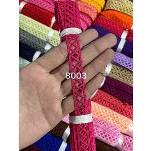 <b>Hot</b> Sell <b>Pink</b> Color 100% Cotton Polyester Lace For Dress Abaya Decoration Matching Colors Customize Designs Available Wholesaler - Product Image 1