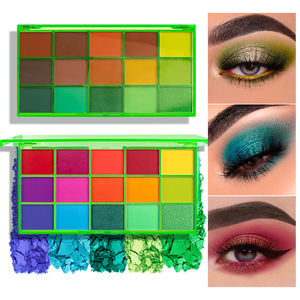 พาเลทอายแชโดว์นีออน 15 สี, พาเลทแต่งหน้าสีสดใสเนื้อแมตต์และชิมเมอร์ - Product Image 1