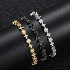 Nuevo Diseño, Pulsera de Tenis de Plata de Ley 925 con Diamantes Moissanite VVS D de 6 mm, con Sol, Luna y Estrella, Certificada por GRA - Product Image 3