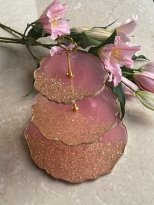 Super glam geode style <b>3</b> <b>tier</b> <b>cake</b> <b>stand</b> resin made - Product Image 5