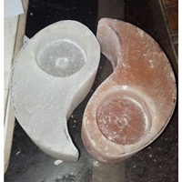 Magnifiques bougeoirs en cristal de sel rose Ying Yang, pierre polie, style européen, tailles personnalisées, base TWC