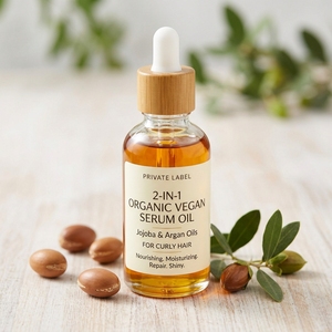 Aceite de Suero Vegano Orgánico 2 en 1 Personalizable de Marca Privada con Aceites de Jojoba y Argán para Cabello Rizado - Nutritivo, Hidratante, Reparador y Brillante - Product Image 2