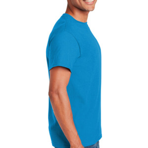 T-shirt respirant à manches courtes et col rond en coton 100 % écologique, coupe classique, séchage rapide, couleurs personnalisées saphir 2025 - Product Image 1