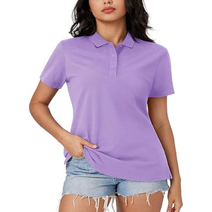 High Quality Women's for Shirts Knitted Canvas Silk/Cotton <b>3</b>-Button Short Sleeve Collared Tops Eco-Friendly Summer Cool Casual - Product Image 3
