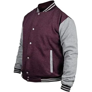 Veste universitaire pour homme, gris bordeaux, coupe classique, boutonnée, couleur unie, vêtement d'extérieur décontracté, pour l'automne - Product Image 4