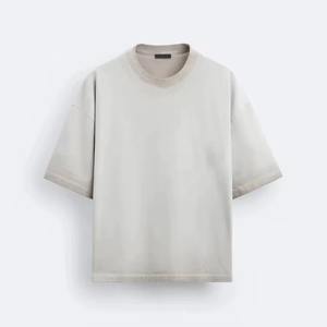 เสื้อยืดคอกลมผู้ชายผ้าฝ้าย 100% แบบขายส่ง ทรงไหล่ตก หนานุ่ม รับออกแบบโลโก้ เสื้อยืดผู้ชาย - Product Image 6