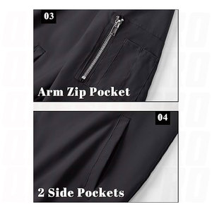 เสื้อแจ็คเก็ตบอมเบอร์ผู้ชาย น้ำหนักเบา สวมใส่สบาย เหมาะสำหรับฤดูใบไม้ผลิและฤดูใบไม้ร่วง ป้องกันลม มีซิปและกระเป๋า เหมาะสำหรับใส่ในชีวิตประจำวันและกิจกรรมกลางแจ้ง - Product Image 6