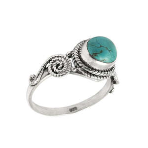 Bohemian Style 925 Sterling Silver <b>Ring</b> With <b>Turquoise</b> Gemstone <b>Ring</b> Handmade Silver Jewelry For Women Wedding Gift For Her - Product Image 1