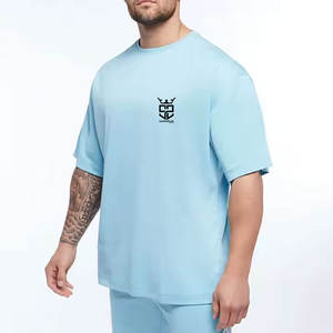 Camiseta de moda estampada 100% algodón para hombre, de alta calidad, cuello redondo, corte holgado, talla grande. - Product Image 1