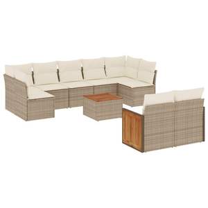 Set Divano da Giardino Beige Crema Bianco - Product Image 2