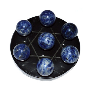 Siete Ojo de Tigre bola en David de cristal de cuarzo, Base de la india - Product Image 6