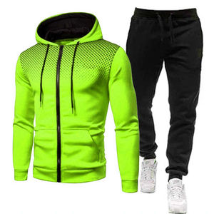Conjunto Deportivo Casual de Otoño para Hombre y Mujer, Pantalones y Sudadera con Cremallera, Estilo Urbano, Dos Piezas - Product Image 1