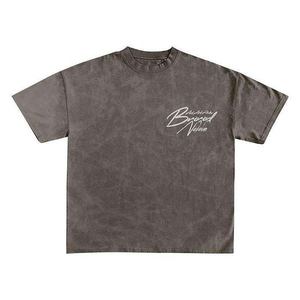 เสื้อยืดโอเวอร์ไซส์ผู้ชายสไตล์วินเทจฟอกสี 250GSM รุ่นใหม่ล่าสุด พร้อมกางเกงขาสั้นปักตัวอักษรแบบกำหนดเอง ชุดเซ็ตสองชิ้น - Product Image 6