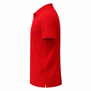 Polo de Manga Corta Rojo para Hombre, Estilo Casual, Color Sólido, Tejido de Punto, Corte Regular - Product Image 3
