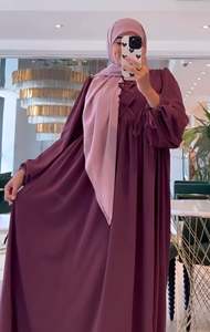 Abaya de mariage en polyester évasée faite à la main, style turc, col en V, motif floral, longueur ras du sol, manches longues, best-seller pour femmes de Dubaï - Product Image 2