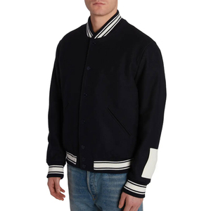 New ODM Good Quality Custom Embroidered Letterman Leather Varsity <b>Jacket</b> for Men'<b>s</b> Low Price - Product Image 5
