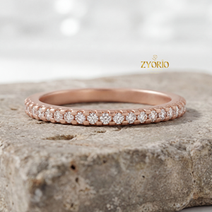 Lab Grown Zircon 1CT Brilliant Cut <b>Eternity</b> <b>Ring</b> <b>Silver</b> Plated Trendy Wedding Band Unisex Stackable Engagement Anniversary Party - Product Image 2