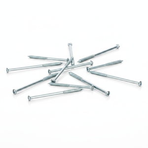 Tornillos parciales de cabeza ranurada de acero al carbono con doble extremo zincado, métricos/pulgadas, grado industrial PDC, clase 4.8 6.8, para fijación de madera - Product Image 1