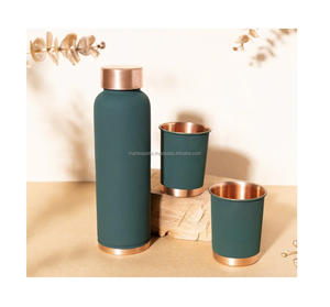 Copper <b>Water</b> <b>Bottle</b> with Elegant Design Eco-Friendly Boiling <b>Water</b> Safe with <b>Straw</b> Lid Customizable for Hydration Wellness - Product Image 4